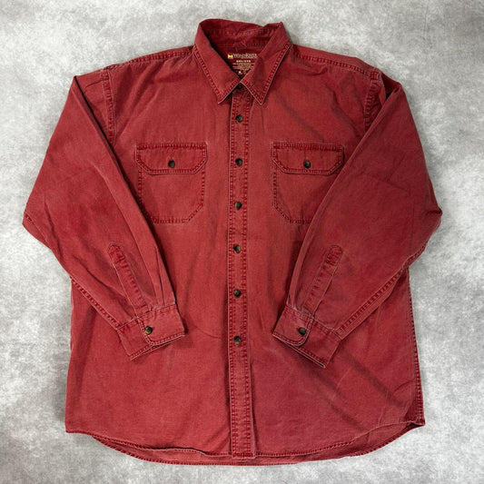 (XXL)Wind River Red Long-sleeved Shirt