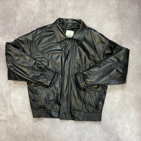 (44 L) Vintage Protocol Leather Jacket