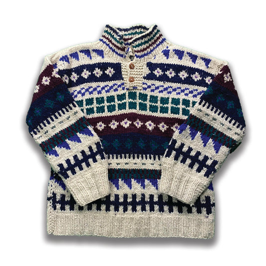 (L) Ethnic Groove Vintage Knit Sweater